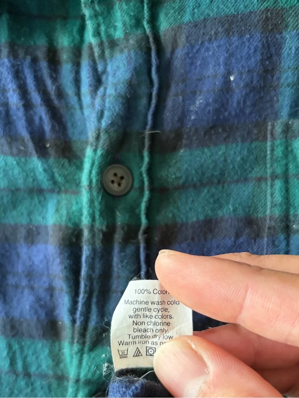 J. Crew Blue and Green Plaid Flannel Button-Up, Size: XL